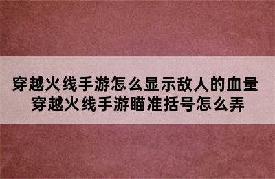 穿越火线手游怎么显示敌人的血量 穿越火线手游瞄准括号怎么弄